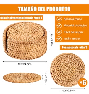 Foto 2 | Pack De 6 Portavasos Xtellar Estilo Bohemio, Artesanales Y Ecoamigables, Resistentes A Altas Temperaturas
