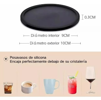 Foto 4 | Set De 10 Elegantes Posavasos Antideslizantes De Silicona Xtellar Profesional Para Hogar Y Eventos