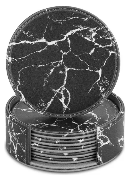 Foto 2 pulgar | Xtellar Set De 7 Portavasos Sofisticados En Boga De Cuero Sintético Grandes Y Universales