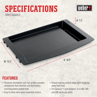 Foto 4 | Plancha Weber Genesis II de Hierro Fundido Esmaltado en Porcelana - Venta Internacional