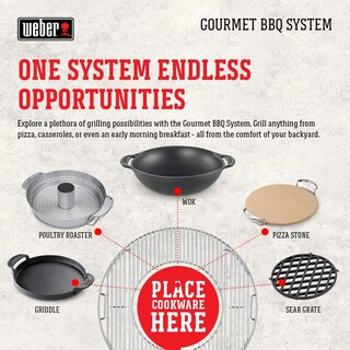 Foto 6 | Sistema de Barbacoa Gourmet Griddle Weber Schwarz 22-1/2 Pulgadas - Venta Internacional