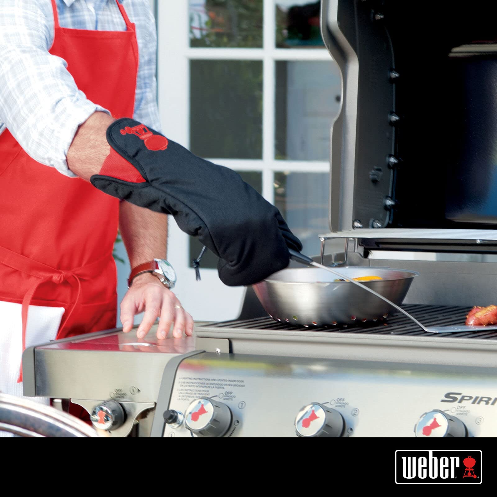 Foto 3 pulgar | Guante para Barbacoa Weber Negro con Bordado Rojo - Venta Internacional