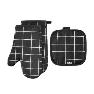 Foto 1 | Guantes Agarraderas Cocina Belug Negro De Cuadros