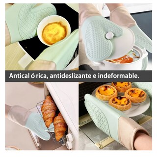 Foto 3 | Guantes de Horno Silicona Lab.g Verde 8 Piezas