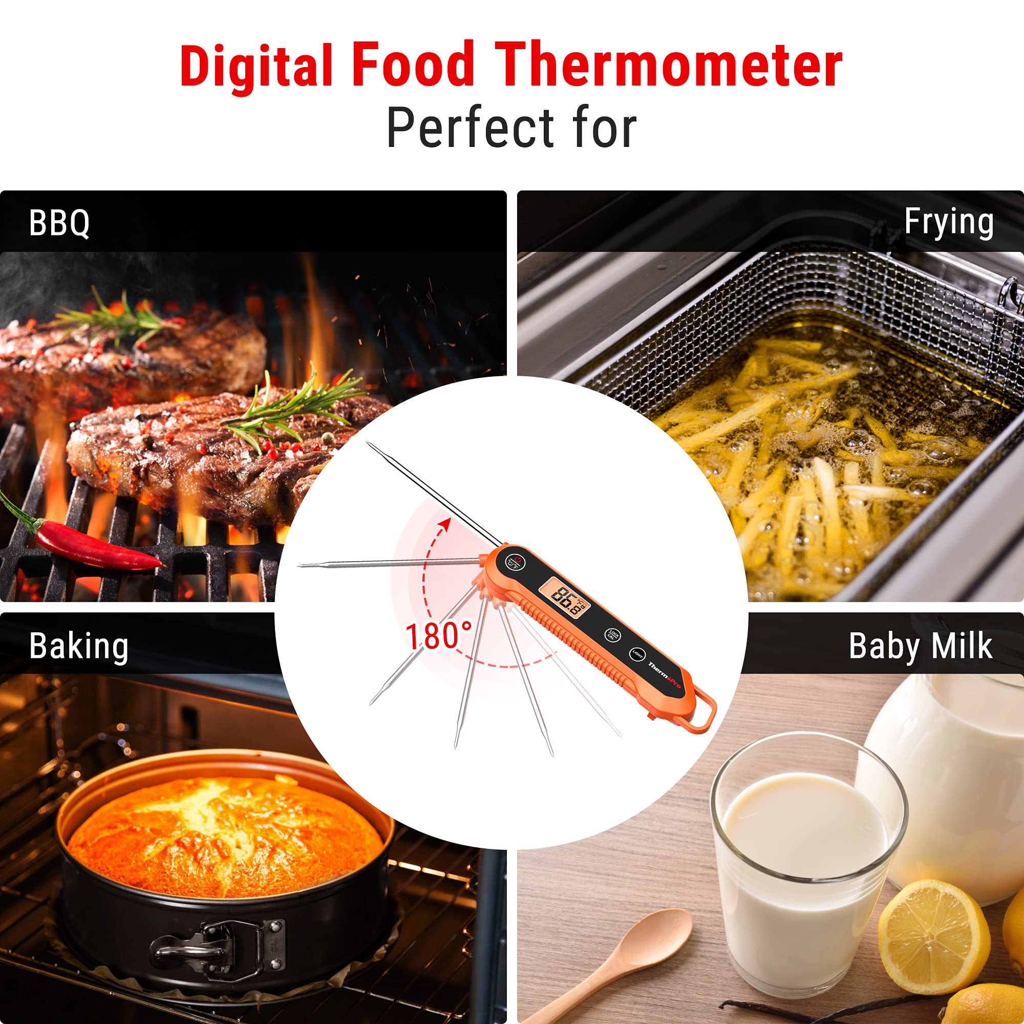 Foto 7 | Termómetro Digital Para Carne Thermopro, Lectura Instantánea, Resistente Al Agua - Venta Internacional.