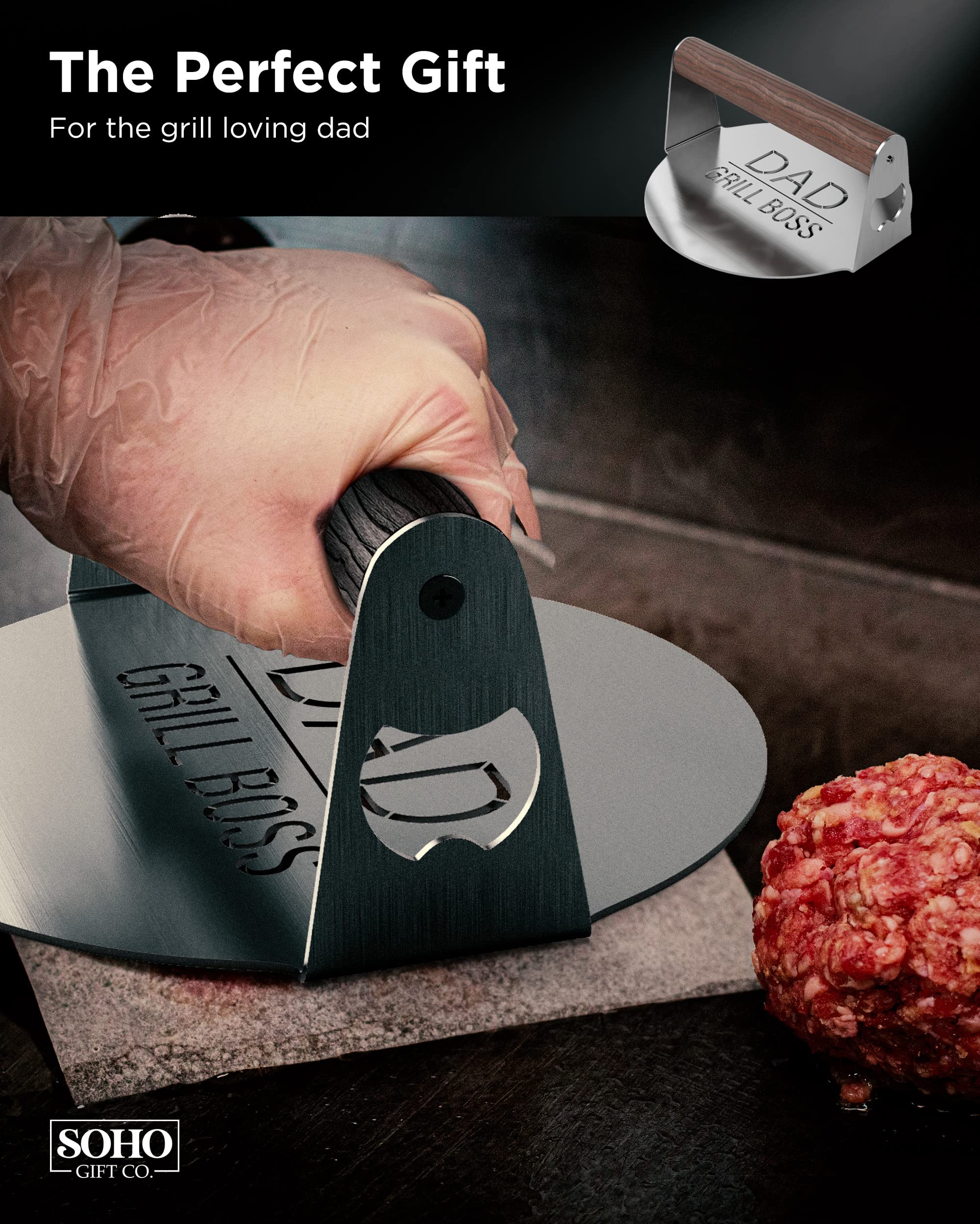 Foto 4 pulgar | Grill Press Galvanox Bbq Para Hamburguesas/tocino De Acero Inoxidable - Venta Internacional.