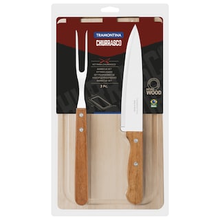 Foto 1 | Kit Para Asado Tramontina 3 Piezas Con Tabla De Corte Churrasco