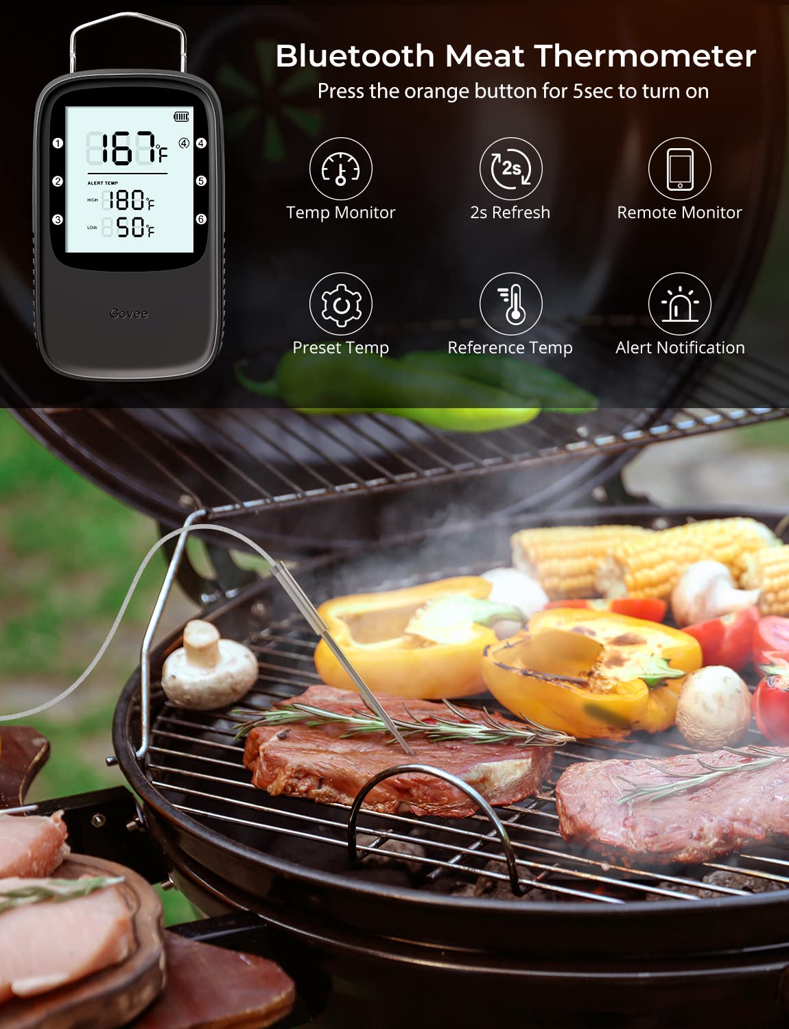 Foto 2 | Termómetro Bluetooth Para Carne Govee H5055 Con 6 Sondas - Venta Internacional.