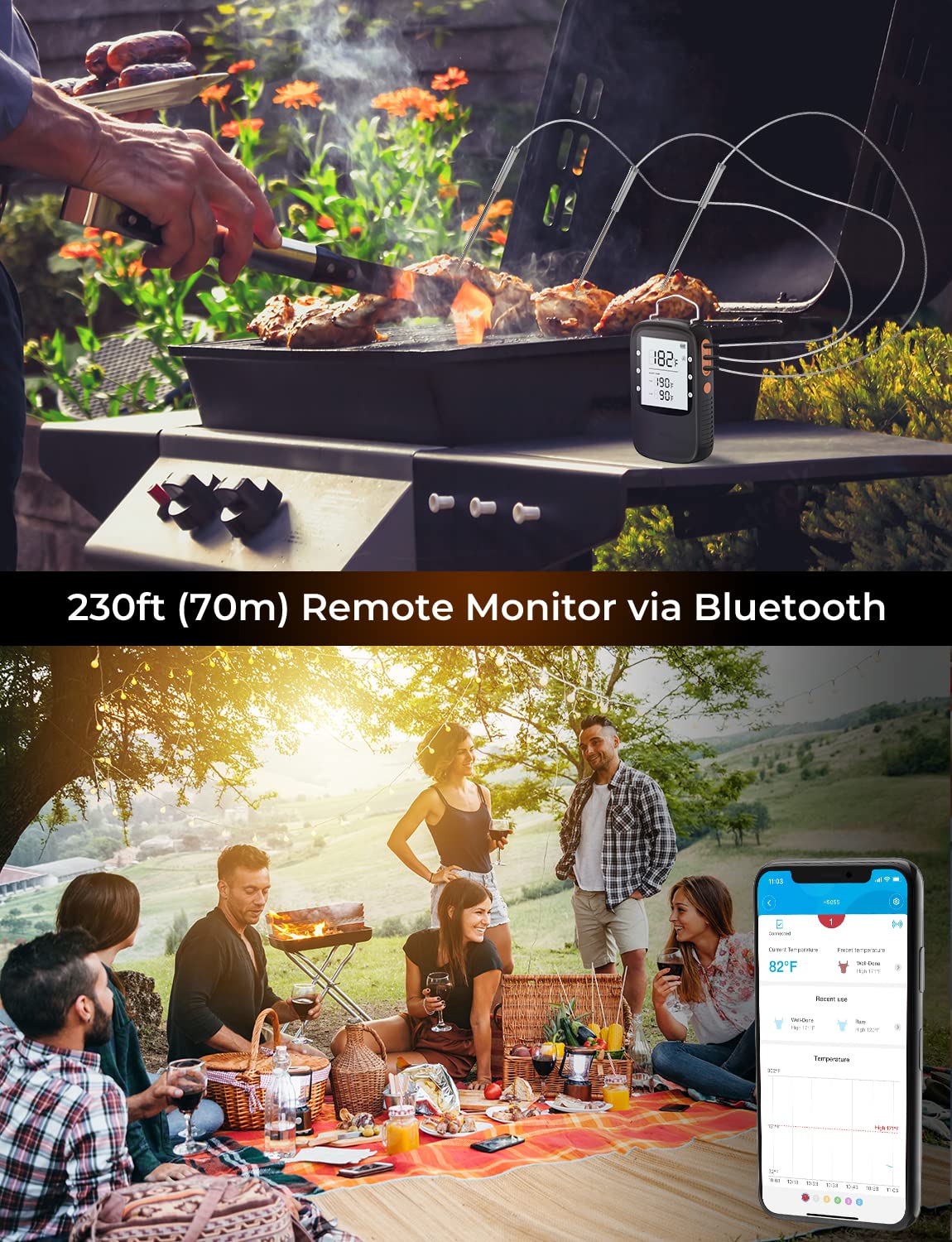 Foto 4 pulgar | Termómetro Bluetooth Para Carne Govee H5055 Con 6 Sondas - Venta Internacional.