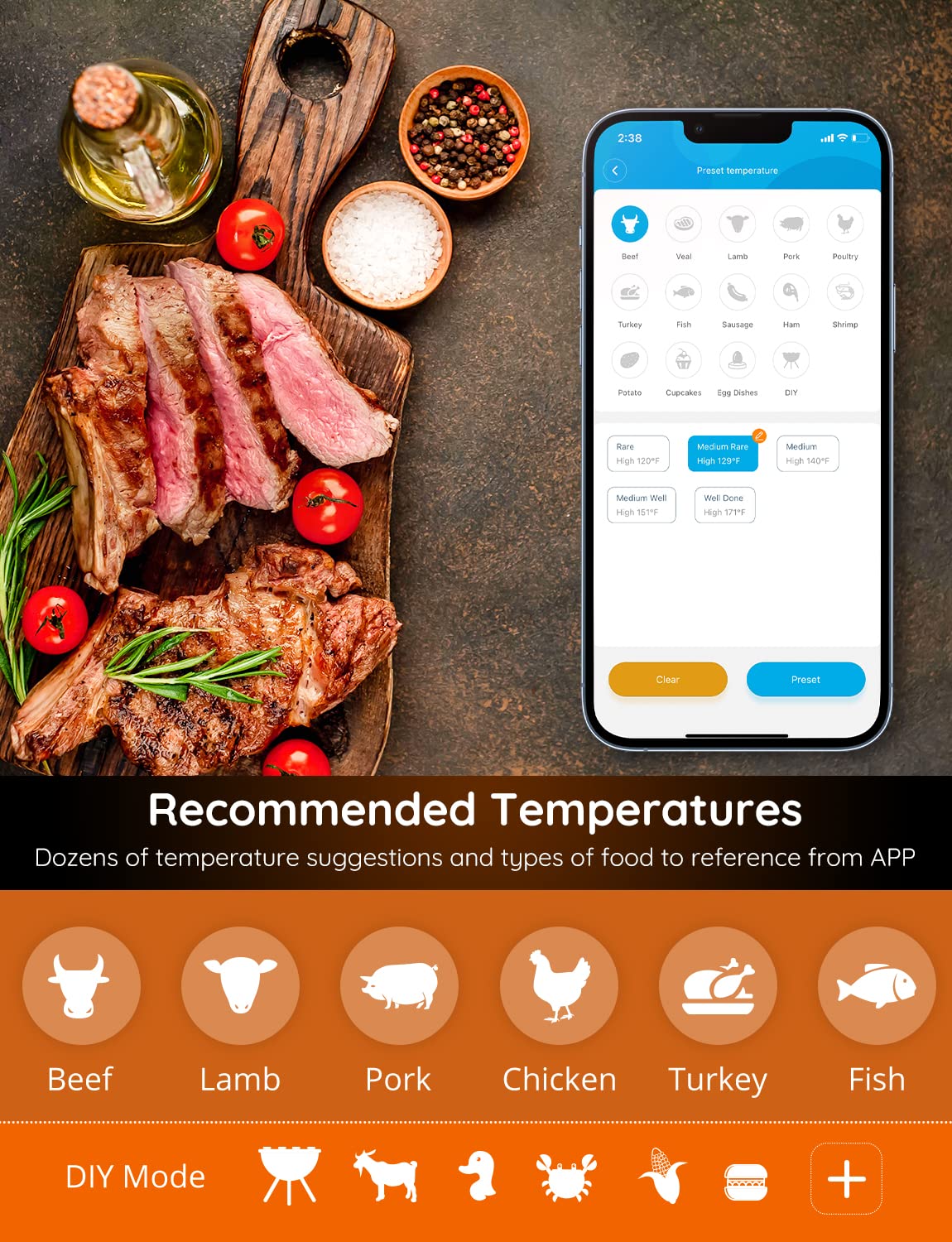 Foto 3 | Termómetro Para Carne Govee Wifi Con 4 Sondas Bluetooth Recargable - Venta Internacional.