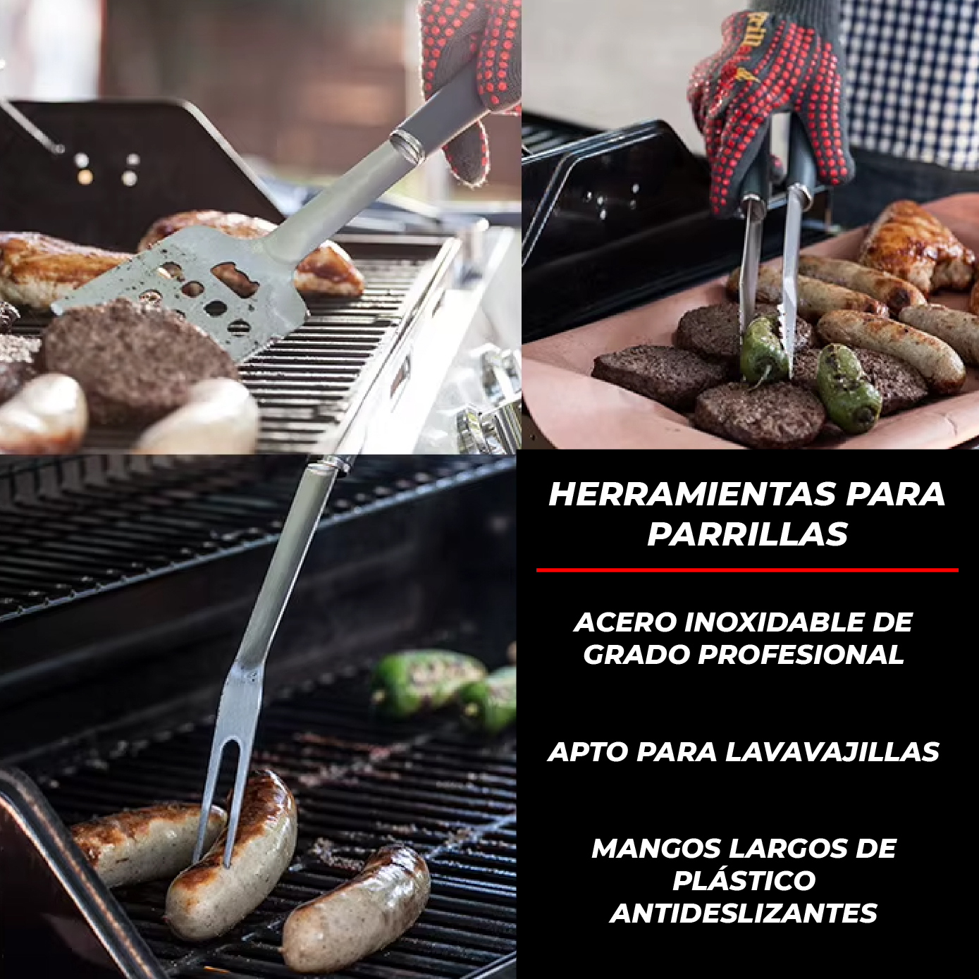 Foto 8 pulgar | Kit Parrillero 3 Pz Chic-fantasy Set Utensilios Para Asador