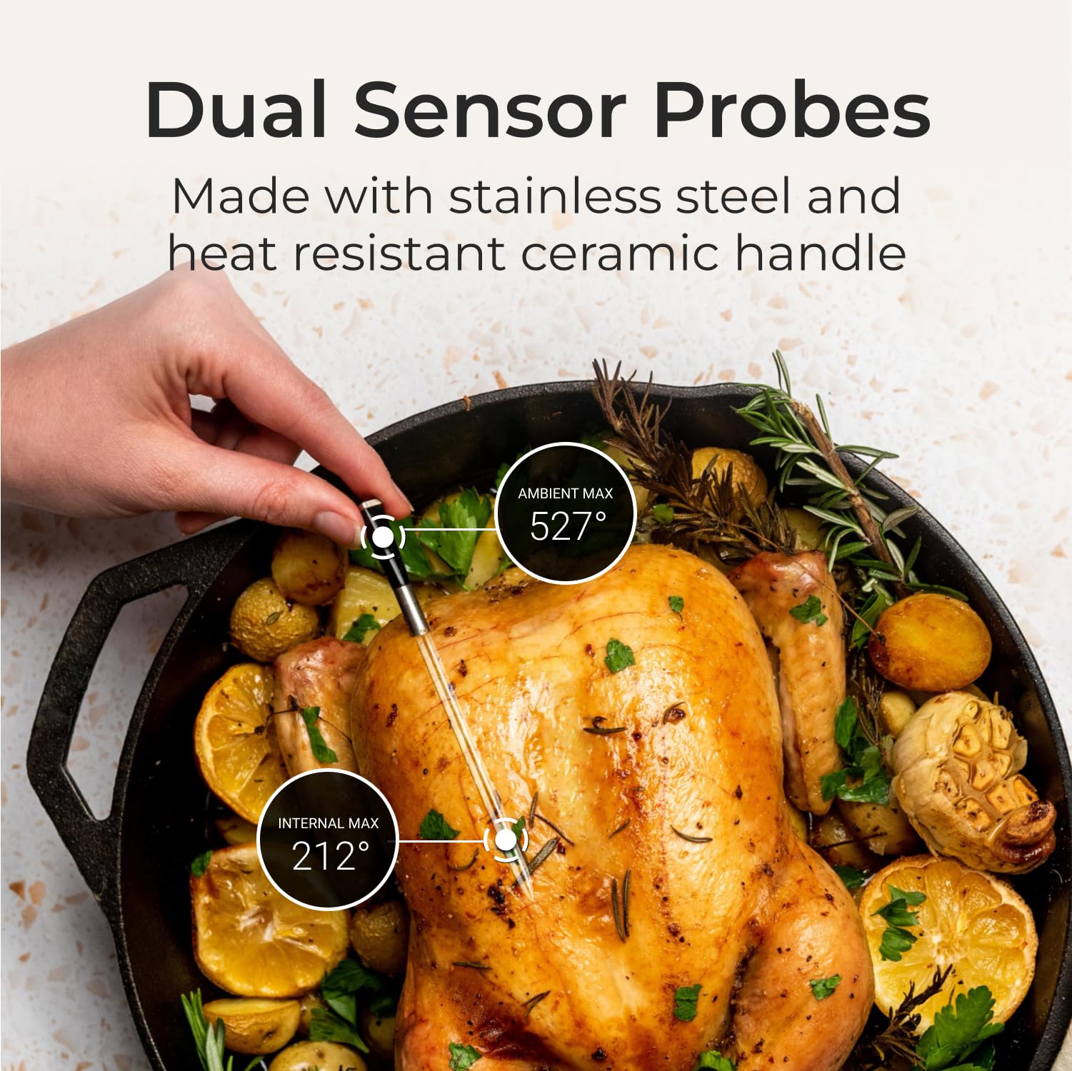 Foto 5 pulgar | Termómetro Bluetooth Para Carne Meater Se Con Cargador Negro - Venta Internacional.