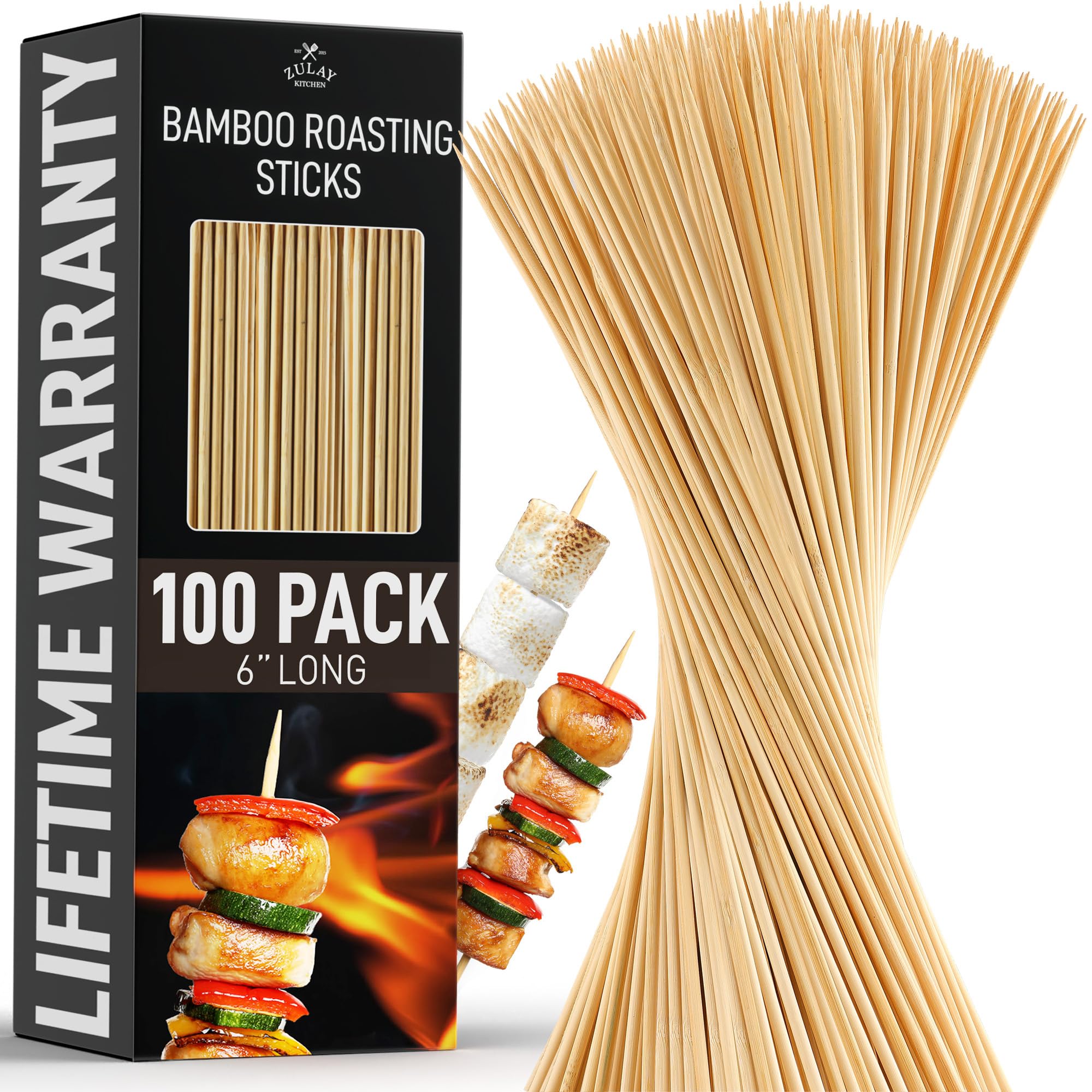 Pinchos De Bambú Zulay Kitchen 6 Pulgadas 100 Unidades  - Venta Internacional