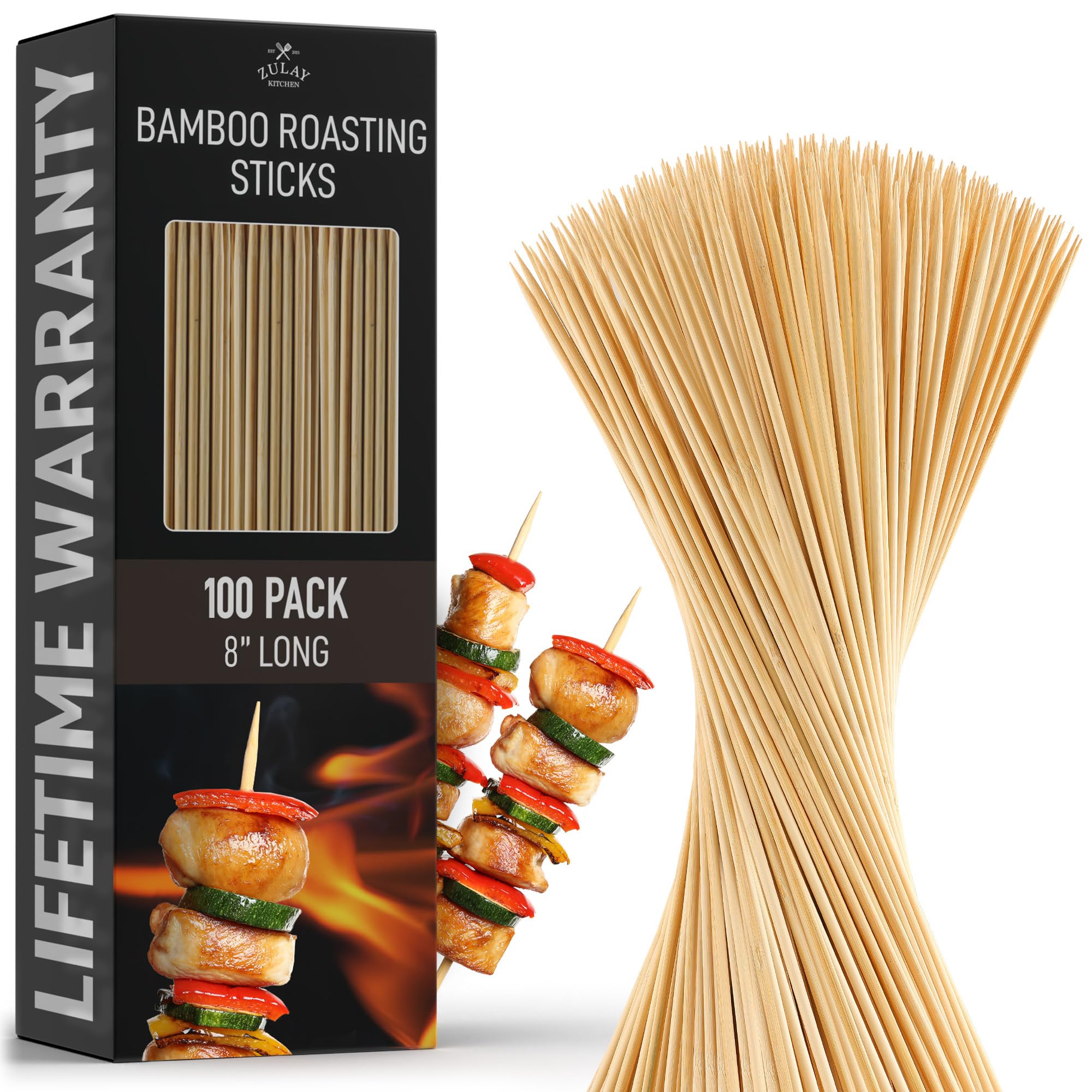 Foto 1 | Pinchos De Bambú Zulay Kitchen Authentic 100 Bastones Para Asar De 20 Cm - Venta Internacional.
