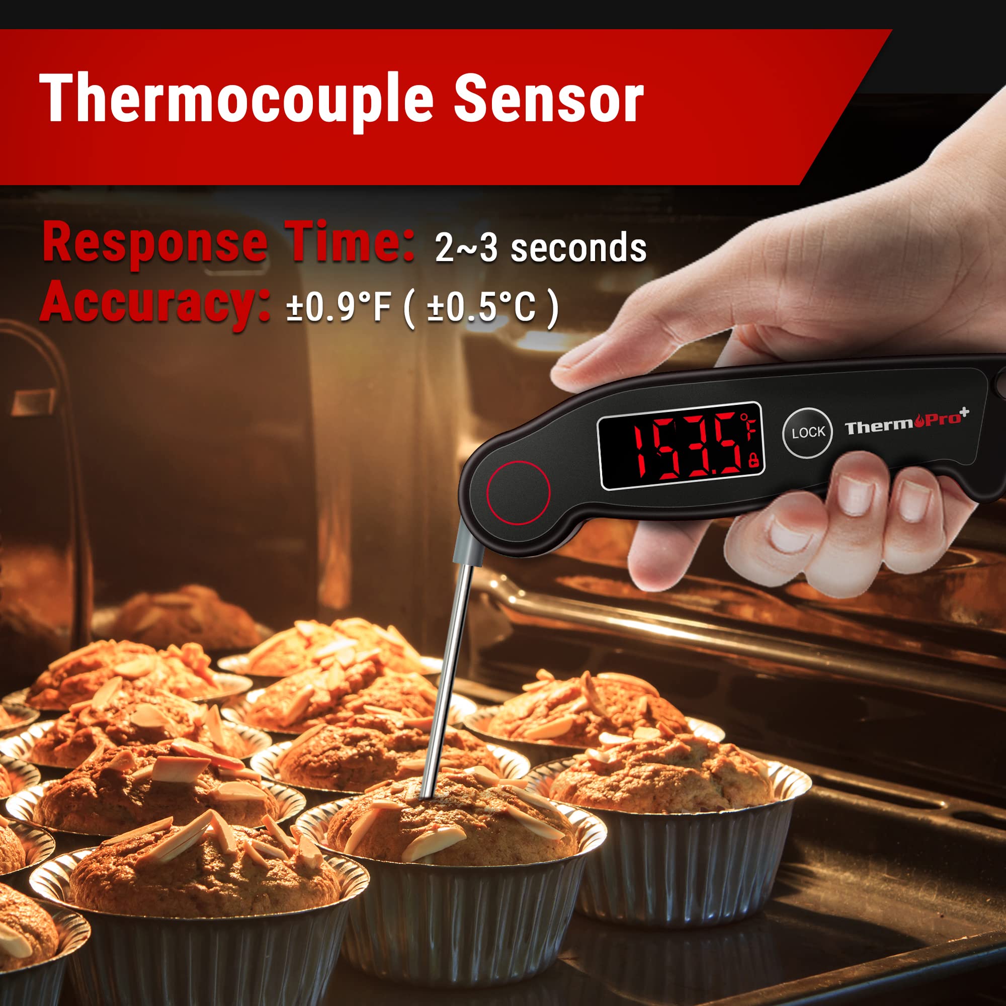Foto 3 pulgar | Termómetro Digital Para Carne Thermopro Tp19 Resistente Al Agua - Venta Internacional.