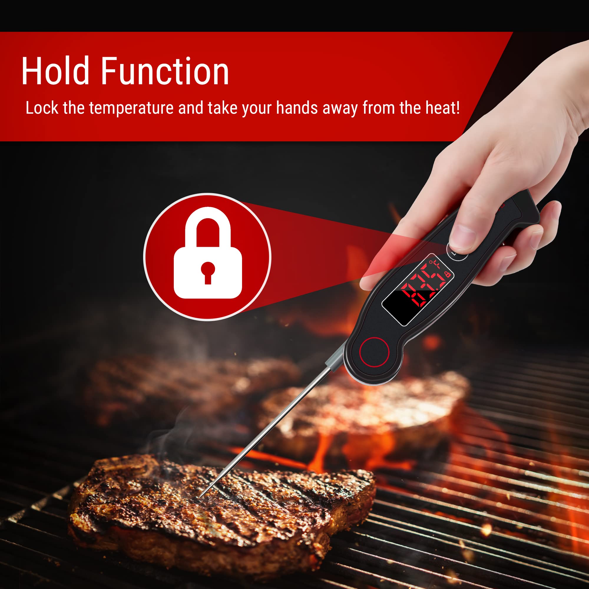 Foto 6 pulgar | Termómetro Digital Para Carne Thermopro Tp19 Resistente Al Agua - Venta Internacional.
