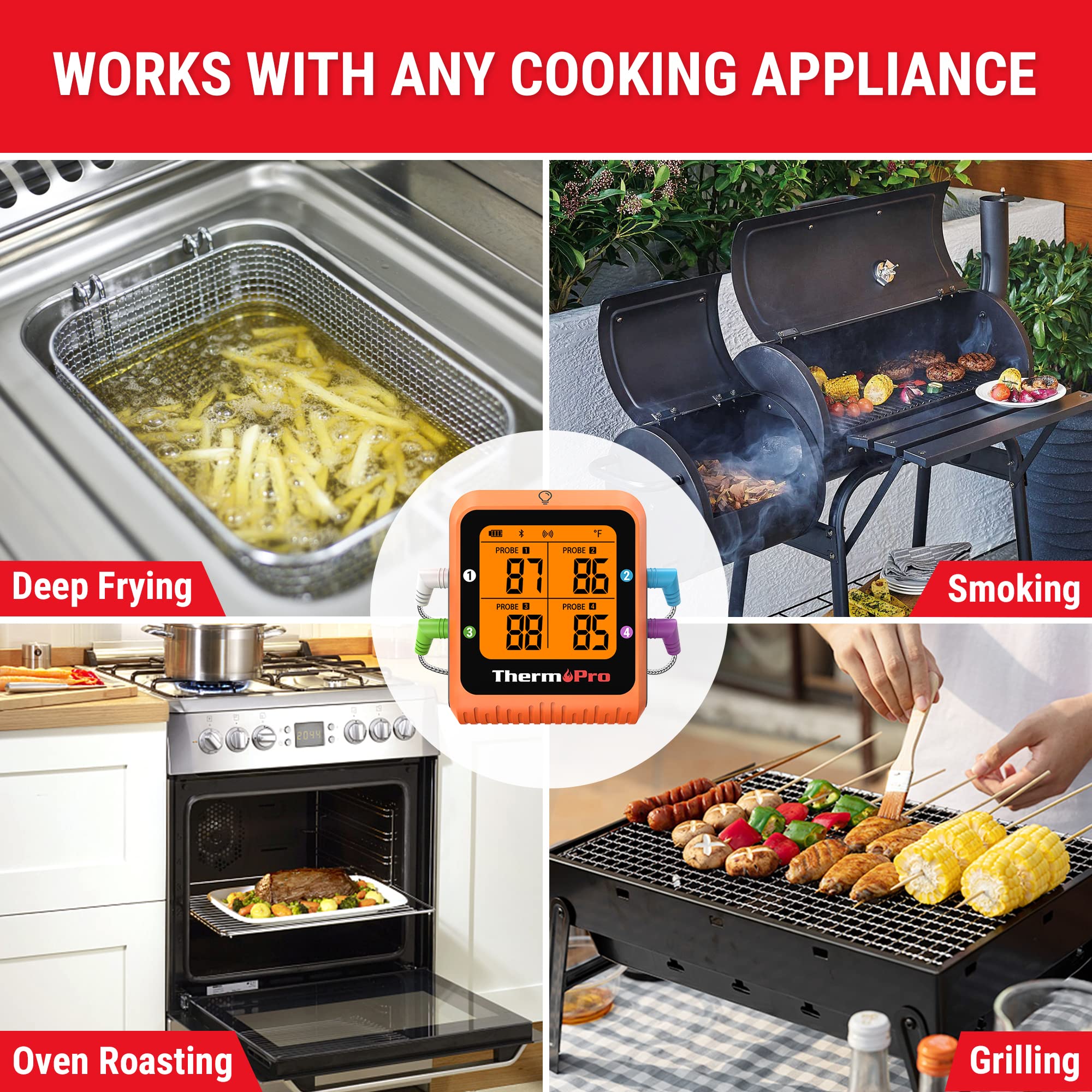 Foto 7 | Termómetro Inalámbrico Para Carne Thermopro Tp930 Bluetooth 650m - Venta Internacional.