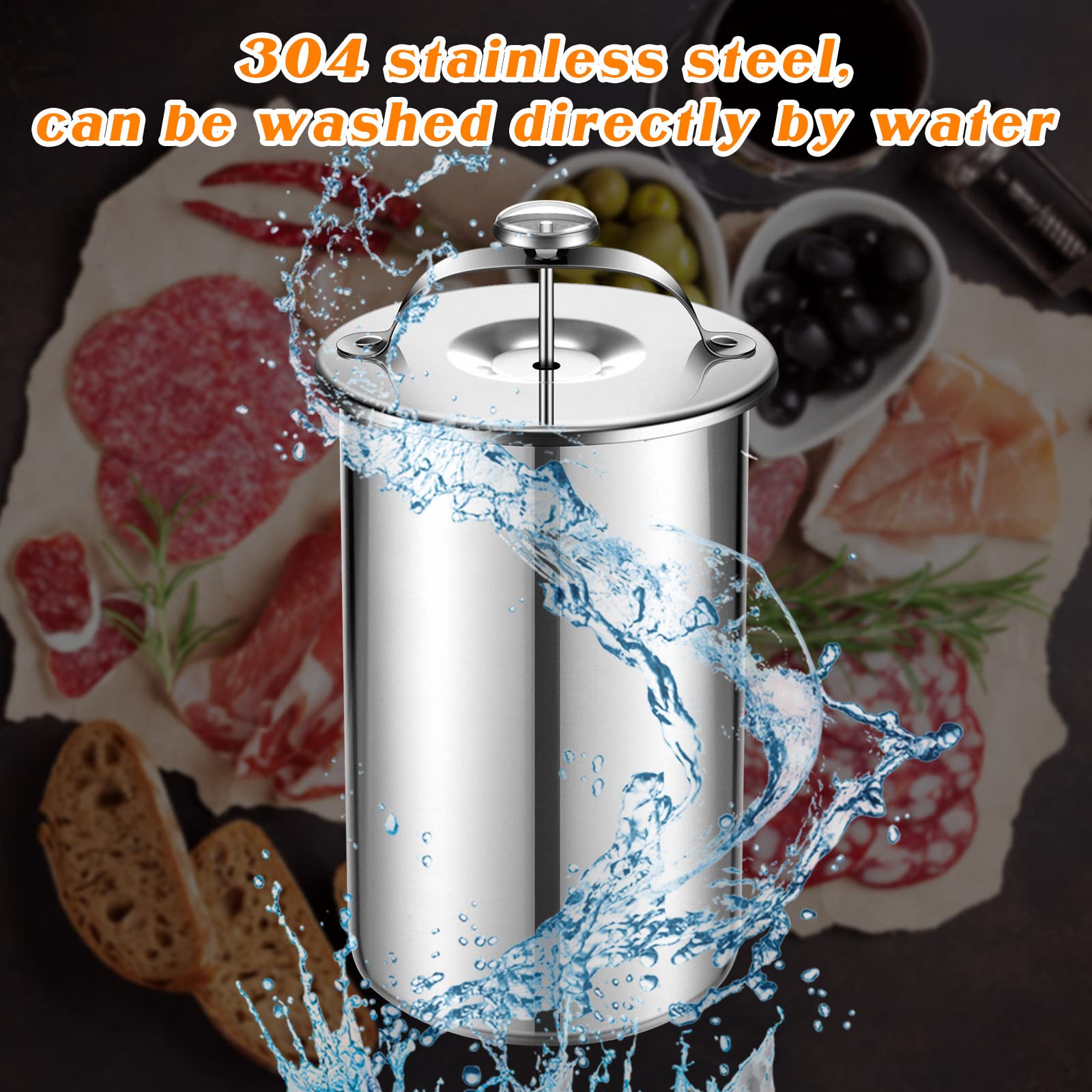 Foto 7 pulgar | Máquina Para Prensar Carne Skylety De Acero Inoxidable Con Termómetro - Venta Internacional.