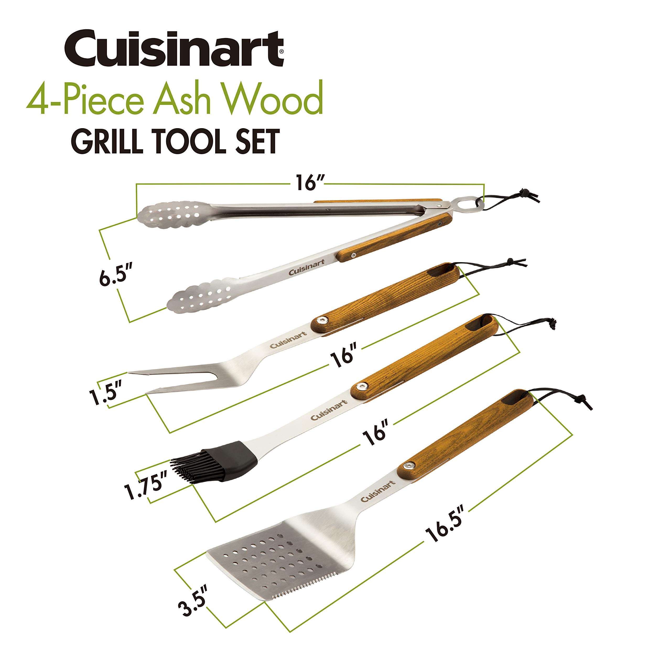 Foto 3 pulgar | Juego De Herramientas Para Asar Cuisinart Cgs-1100 Con Espátula, Pinzas, Tenedor Y Cepillo - Venta Internacional.