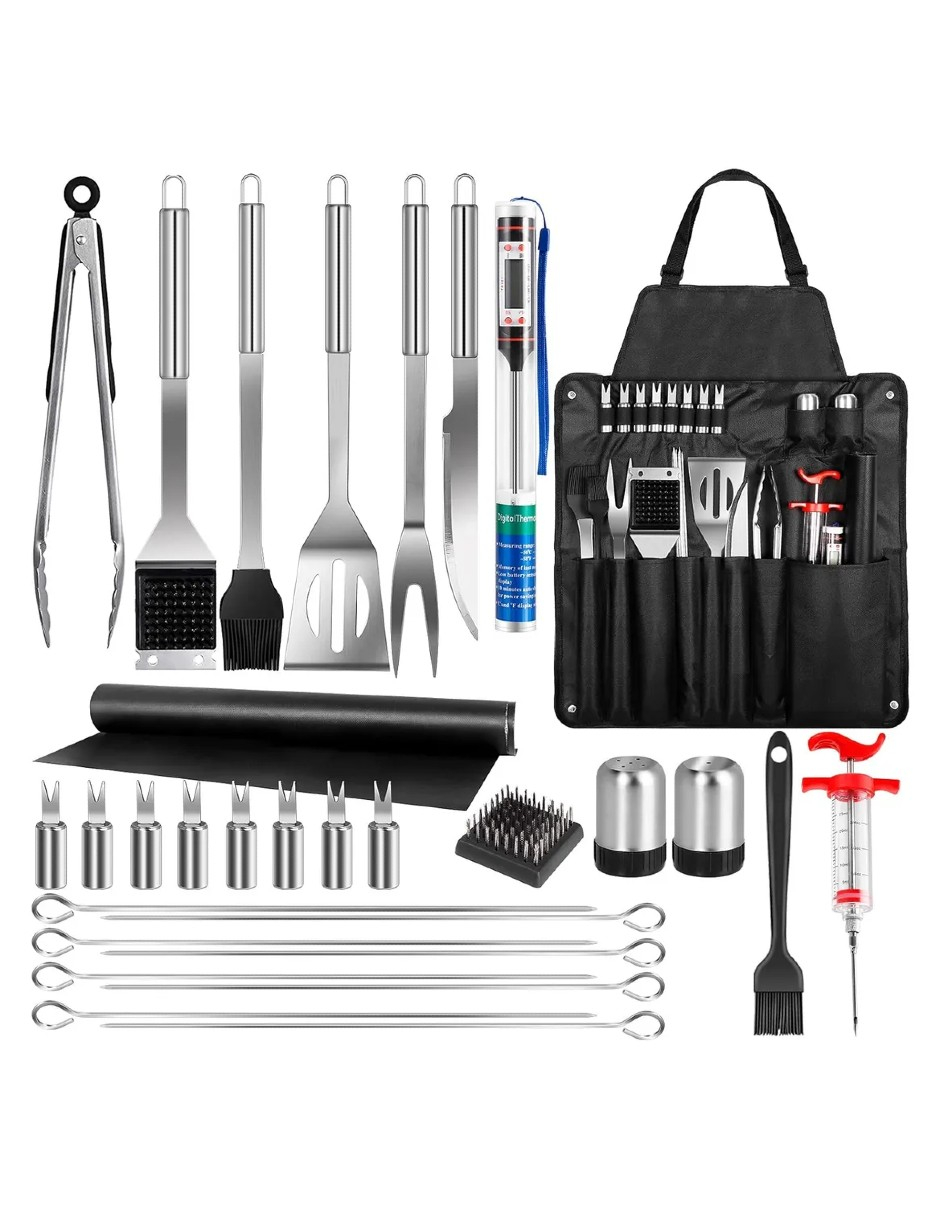 Foto 3 pulgar | Kit Accesorios Y Utensilios Para Bbq Carne Asada 30 Piezas+regalo Termo De Agua Güish