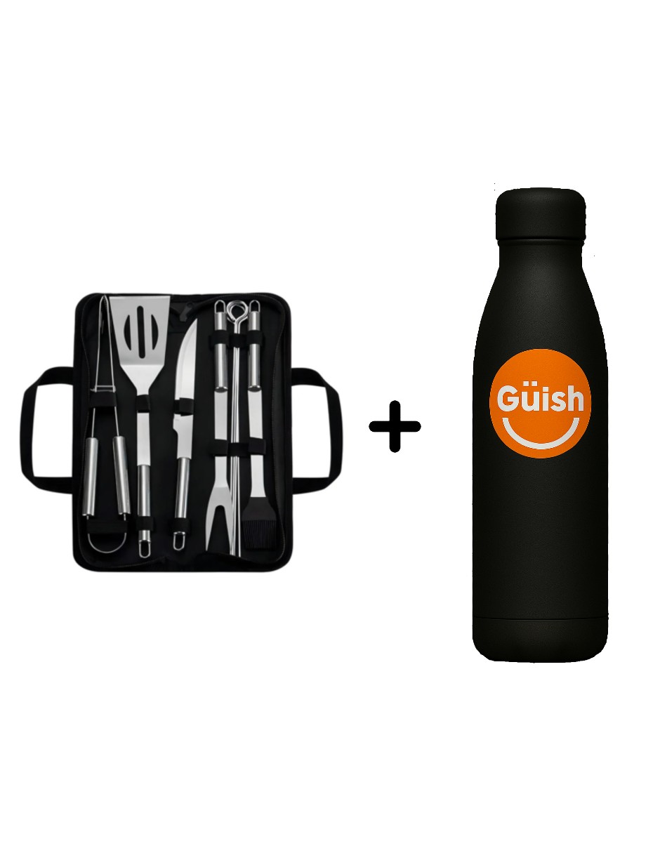 Foto 2 pulgar | Juego De 9 Herramientas De Barbacoa De Acero Inoxidable+regalo Termo De Agua Güish
