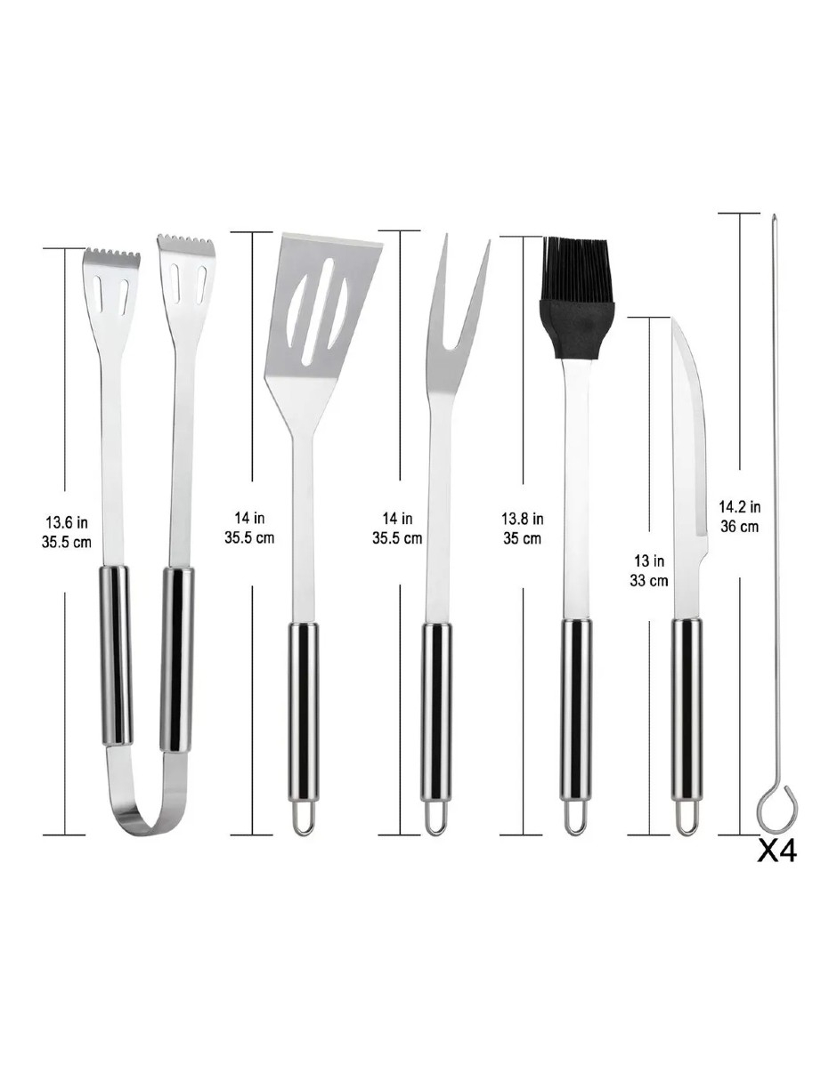 Foto 3 pulgar | Juego De 9 Herramientas De Barbacoa De Acero Inoxidable+regalo Termo De Agua Güish