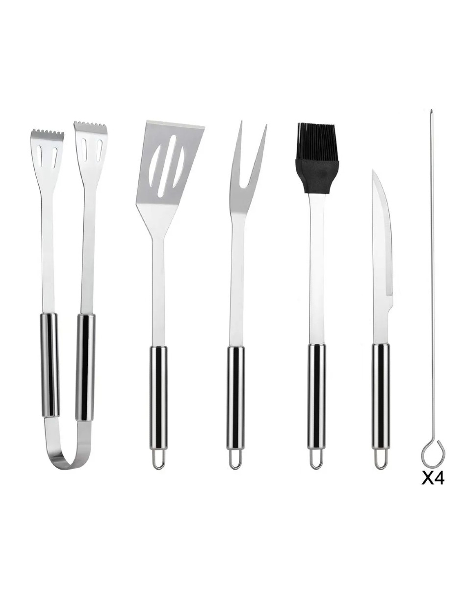 Foto 4 pulgar | Juego De 9 Herramientas De Barbacoa De Acero Inoxidable+regalo Termo De Agua Güish
