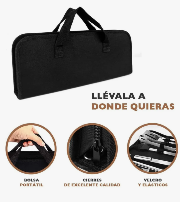 Foto 5 pulgar | Juego Utensilios De Cocina Para Barbacoa Parrilla Acero Inox