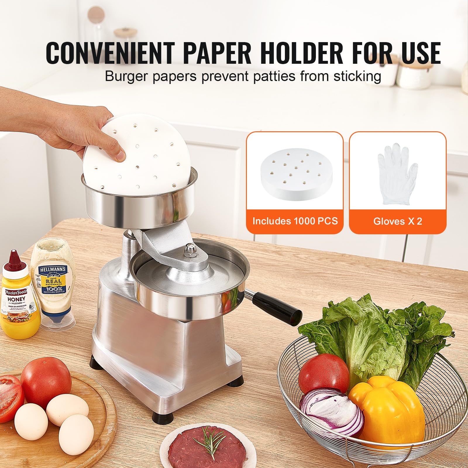 Foto 5 pulgar | Máquina Para Hacer Hamburguesas Vevor Commercial Para Hacer Hamburguesas De Ternera, 150 Mm - Venta Internacional.