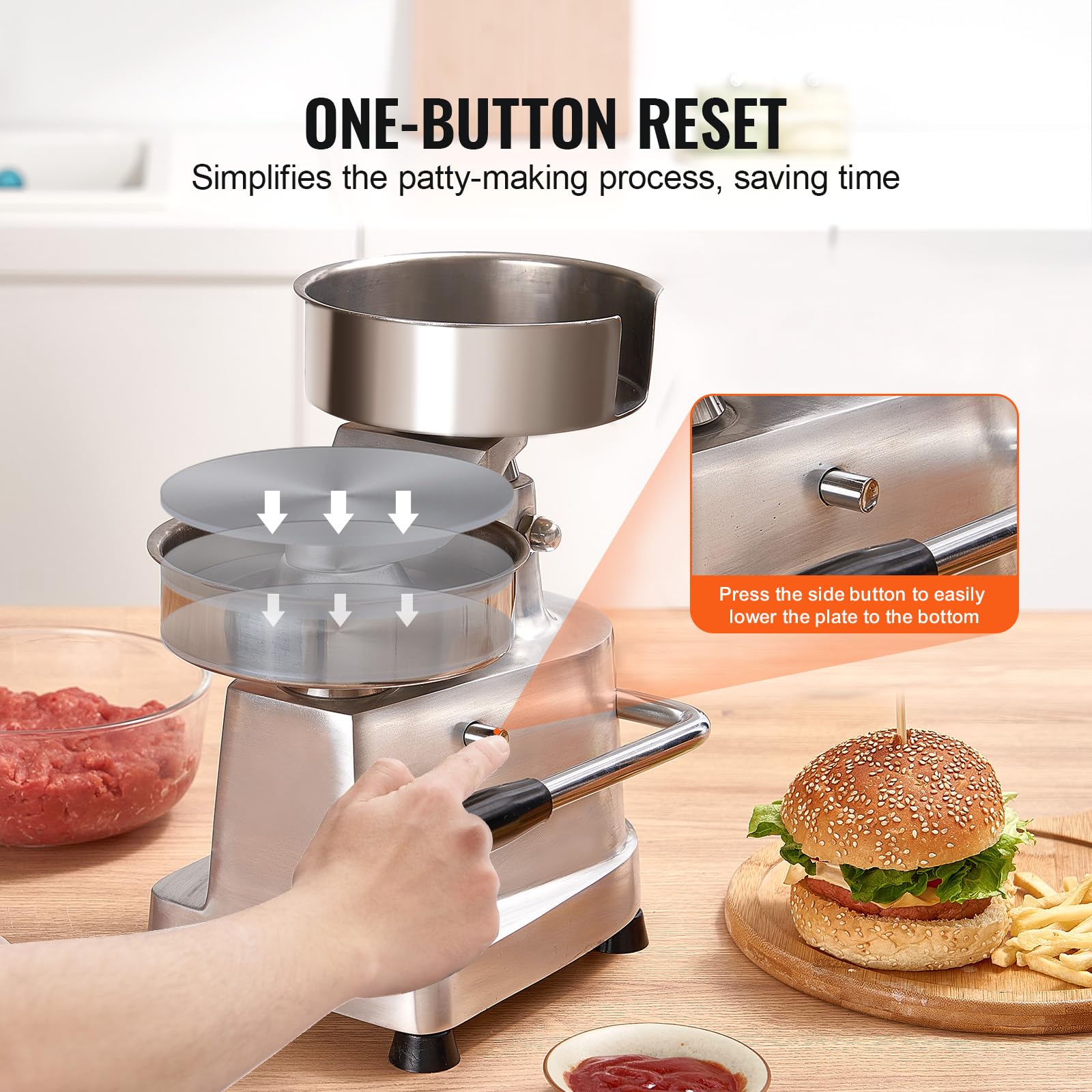 Foto 5 | Máquina Para Hacer Hamburguesas Vevor Commercial Para Hacer Hamburguesas De Ternera, 150 Mm - Venta Internacional.