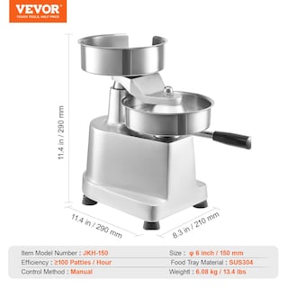 Foto 7 | Máquina Para Hacer Hamburguesas Vevor Commercial Para Hacer Hamburguesas De Ternera, 150 Mm - Venta Internacional.