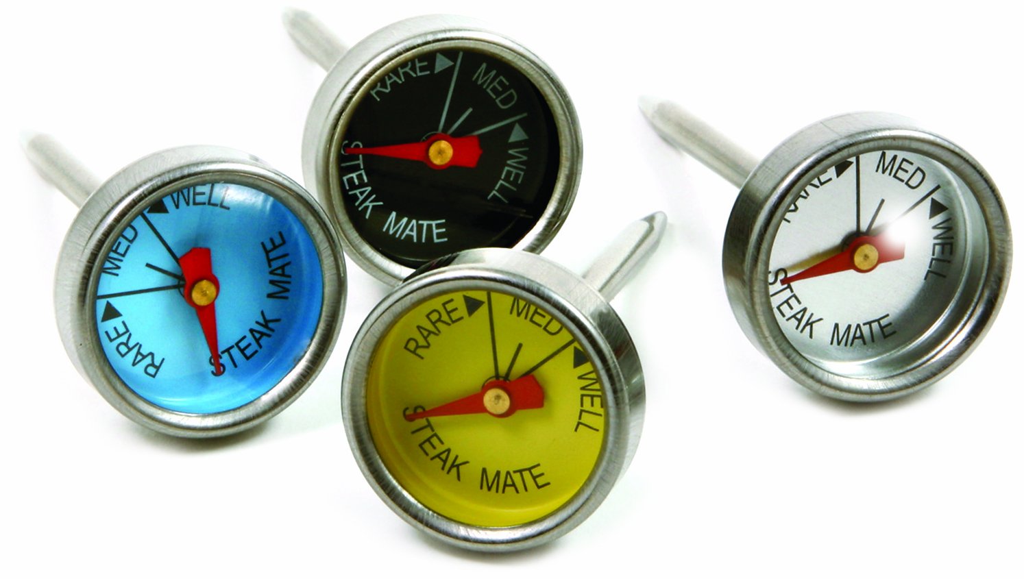 Set De 4 Minitermómetros Norpro Para Bistec, Color Plateado - Venta Internacional.