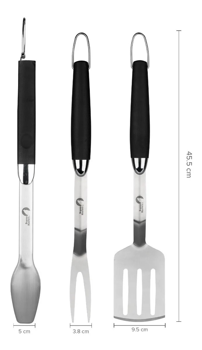 Foto 2 pulgar | Set De Asado 3 Pzas Mango Soft Touch Marca Brassa Masters