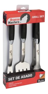 Foto 3 | Set De Asado 3 Pzas Mango Soft Touch Marca Brassa Masters