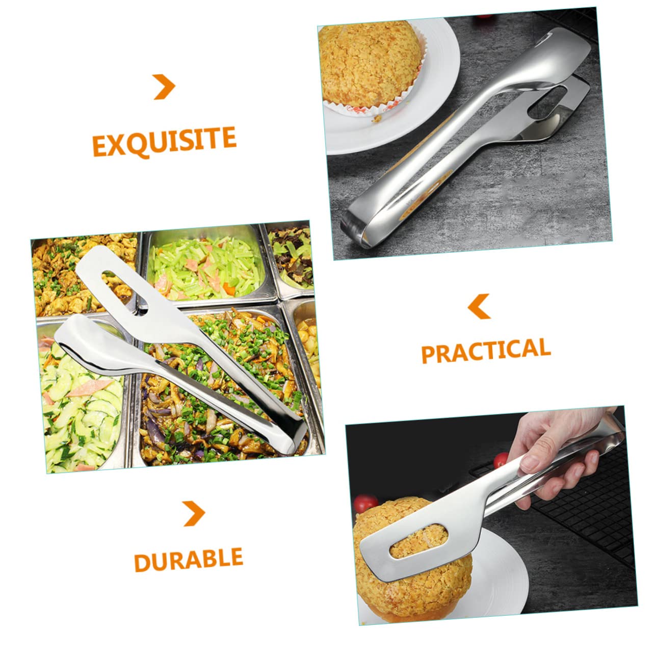 Foto 6 pulgar | Pinzas Para Alimentos Feltechelectr, Exquisita Artesanía Para Pulir, De Acero Inoxidable - Venta Internacional.