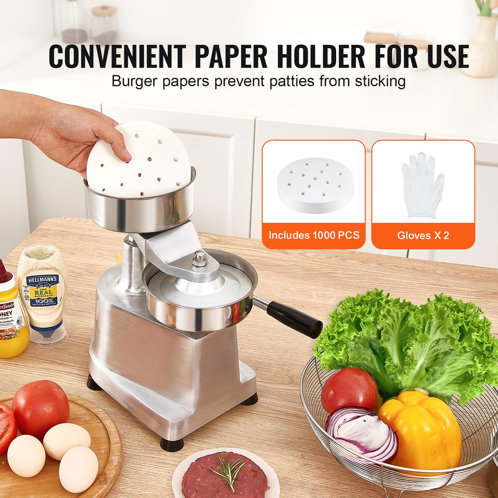 Foto 5 pulgar | Máquina Para Hacer Hamburguesas Vevor Commercial Para Hamburguesas De Ternera, 130 Mm - Venta Internacional.