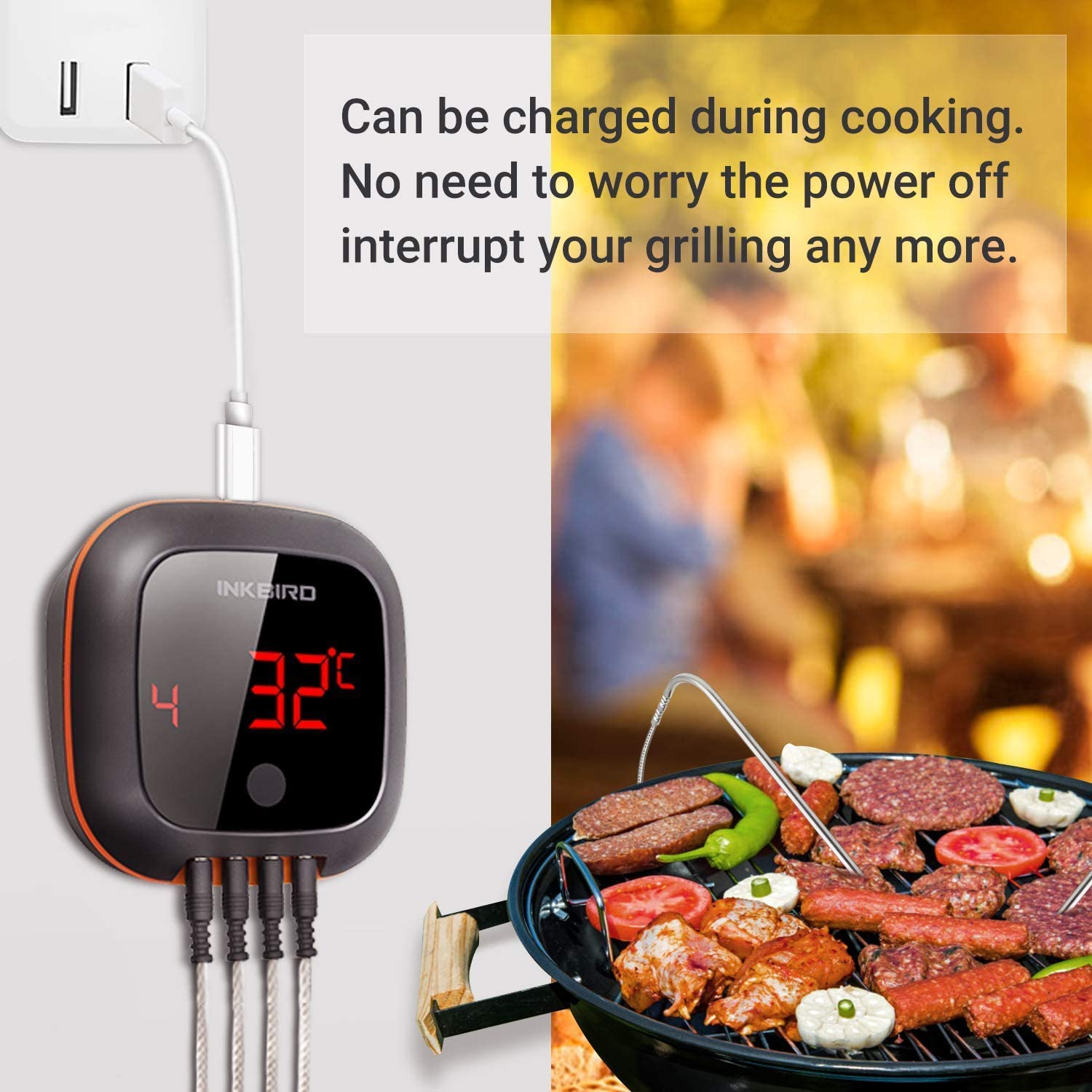 Foto 4 pulgar | Termómetro Digital Inalámbrico Para Carne Bluetooth Inkbird Ibt-4xs - Venta Internacional.