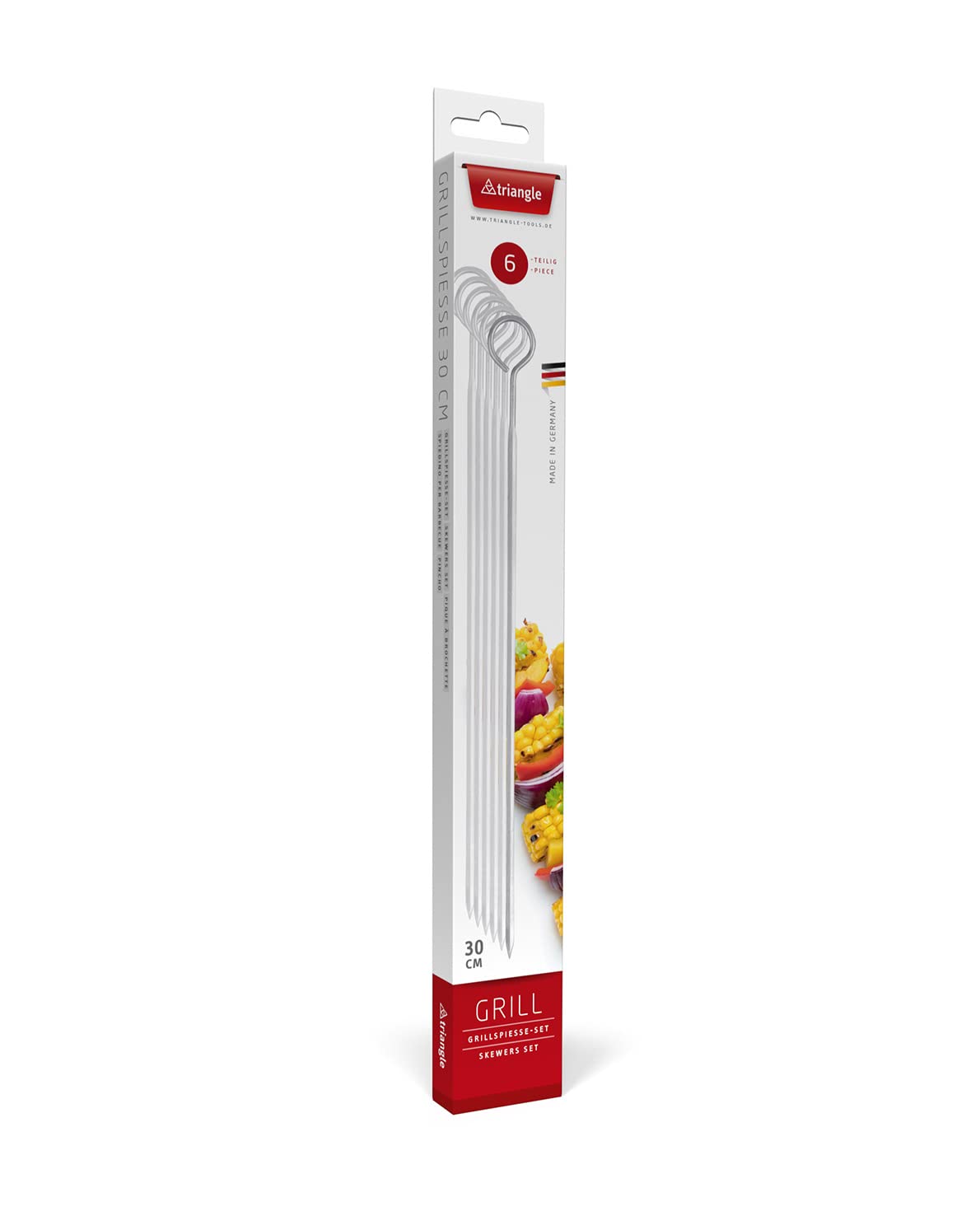 Set De Brochetas Triangulares  6 Piezas  25 Cm  Con Anilla - Venta Internacional.