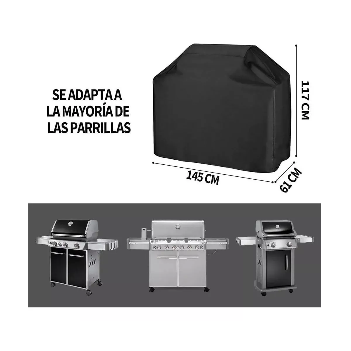 Foto 3 pulgar | Cubierta para Asador Eo Safe Imports Esi-9767 Negro Protector Exterior