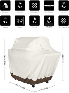 Foto 2 | Funda Para Parrilla De Gas Amazon Basics, 165 Cm, Color Beige - Venta Internacional.