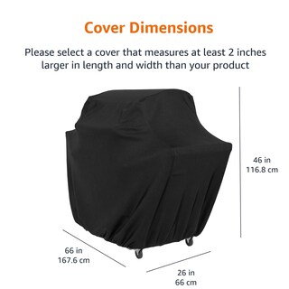 Foto 2 | Funda Para Parrilla De Gas Amazon Basics, 66 Pulgadas, Negra - Venta Internacional.