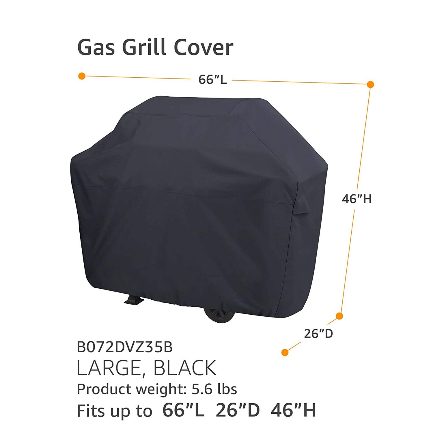 Foto 4 pulgar | Funda Para Parrilla De Gas Amazon Basics, 66 Pulgadas, Negra - Venta Internacional.