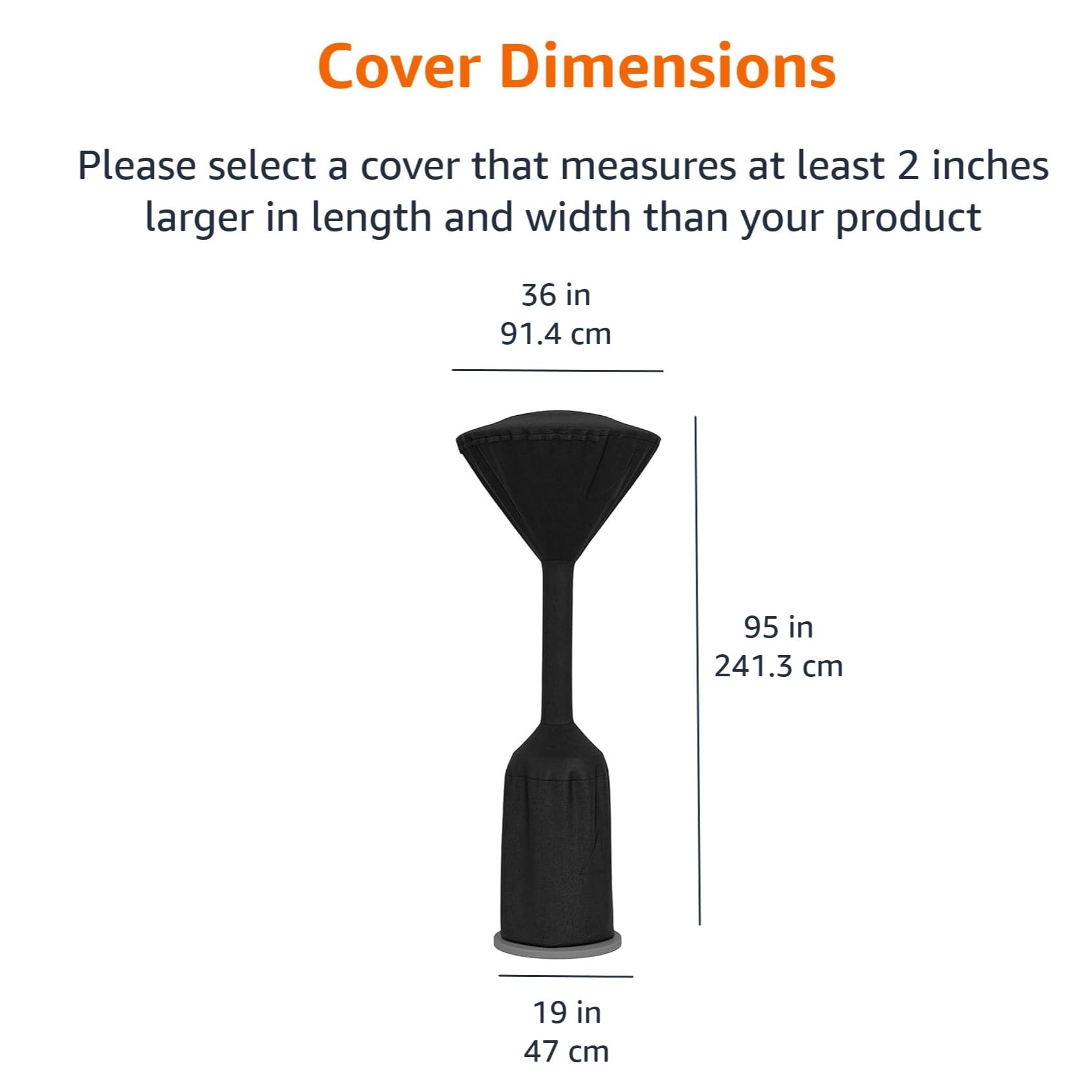 Foto 3 pulgar | Funda Para Calefacción De Patio Amazon Basics Outdoor, Color Negro, 36 X 36 X 95 Cm - Venta Internacional.