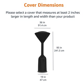 Foto 2 | Funda Para Calefacción De Patio Amazon Basics Outdoor, Color Negro, 36 X 36 X 95 Cm - Venta Internacional.
