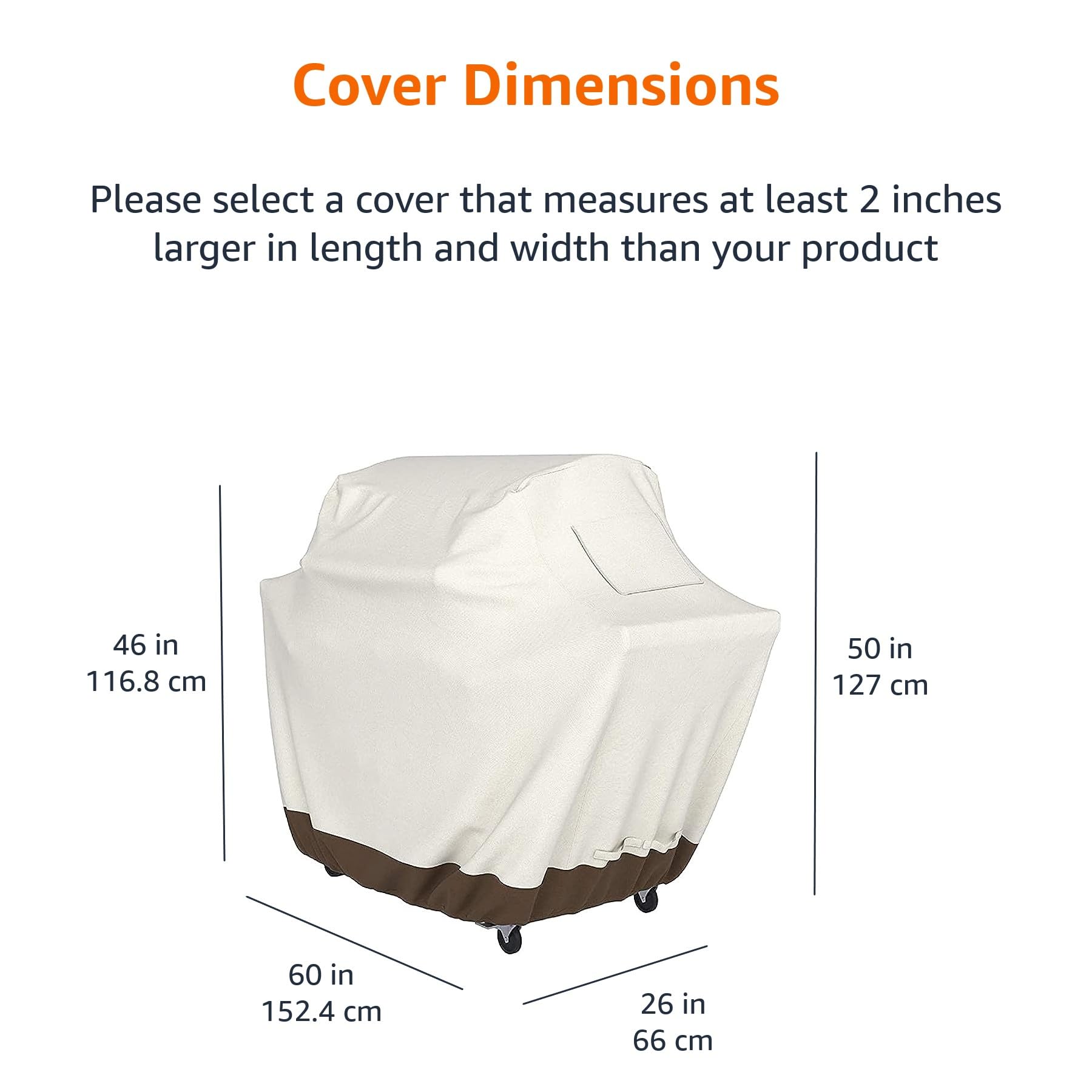 Foto 3 pulgar | Funda Para Parrilla De Gas Amazon Basics, 152 Cm, Color Beige - Venta Internacional.