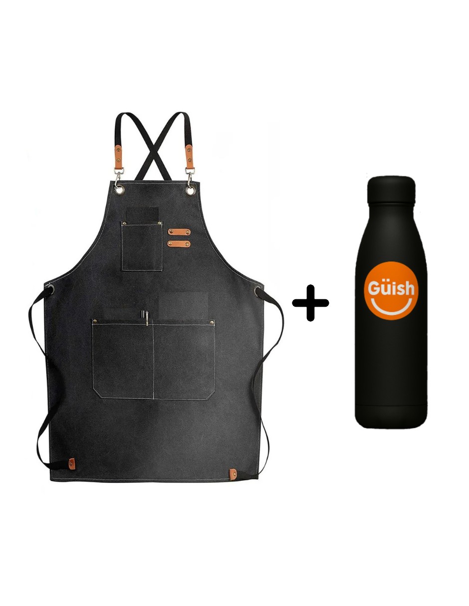 Delantal  Parrillero Delantal Impermeable+regalo Termo De Agua Güish
