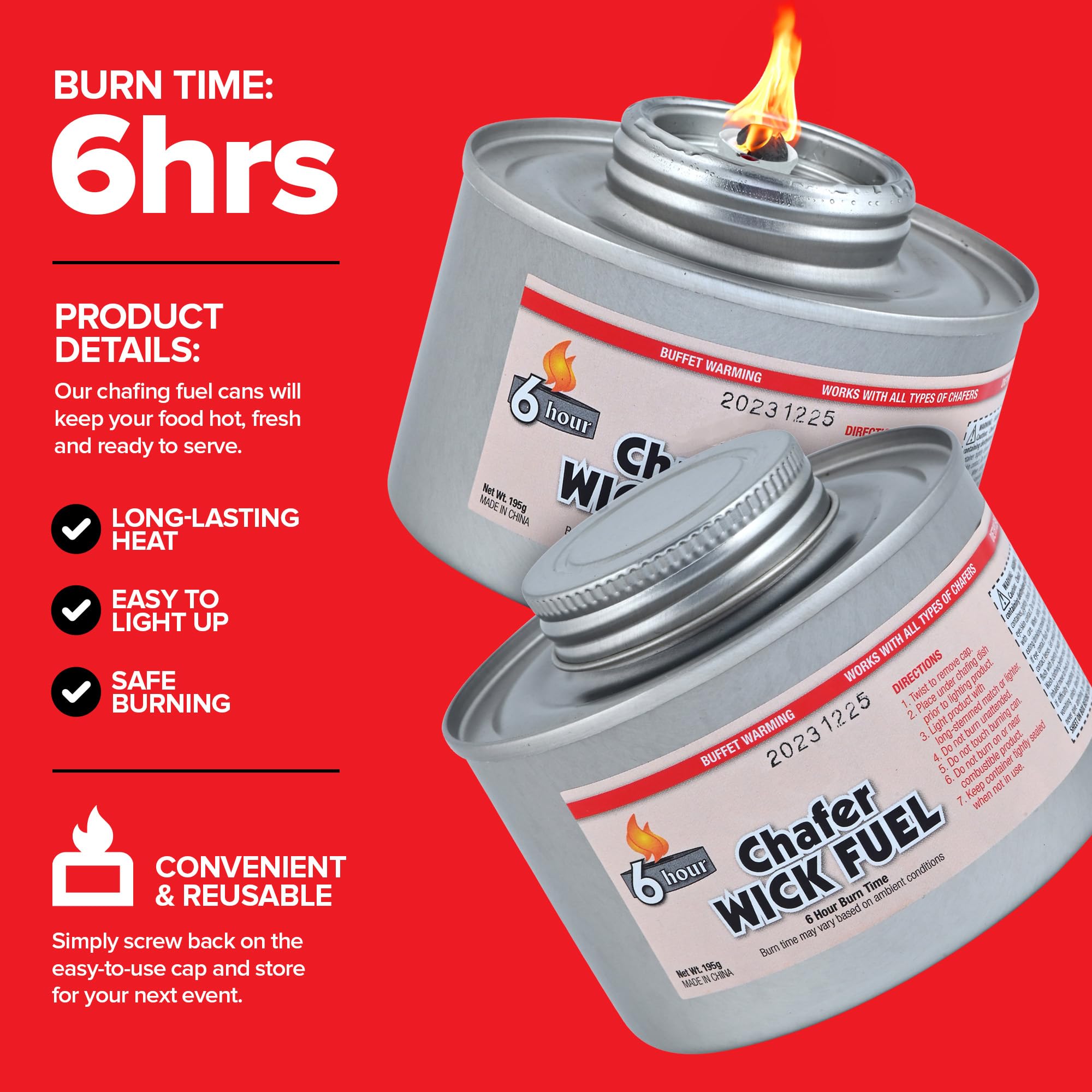 Foto 4 pulgar | Latas De Combustible Para Calentar Alimentos Para 6 Horas (paquete De 6) Para Calentar Tu Hogar - Venta Internacional.