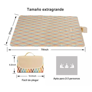 Foto 2 | Tapete De Picnic Acampar Playa Manta Impermeable Eo Safe Imports Esi-9344 Beige