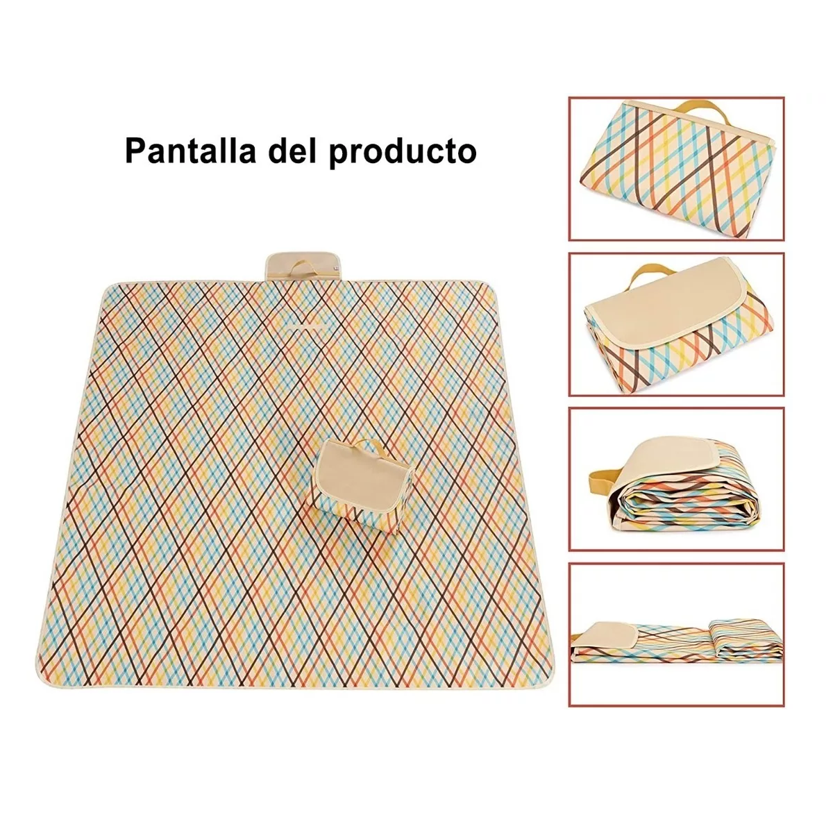 Foto 4 pulgar | Tapete De Picnic Acampar Playa Manta Impermeable Eo Safe Imports Esi-9344 Beige