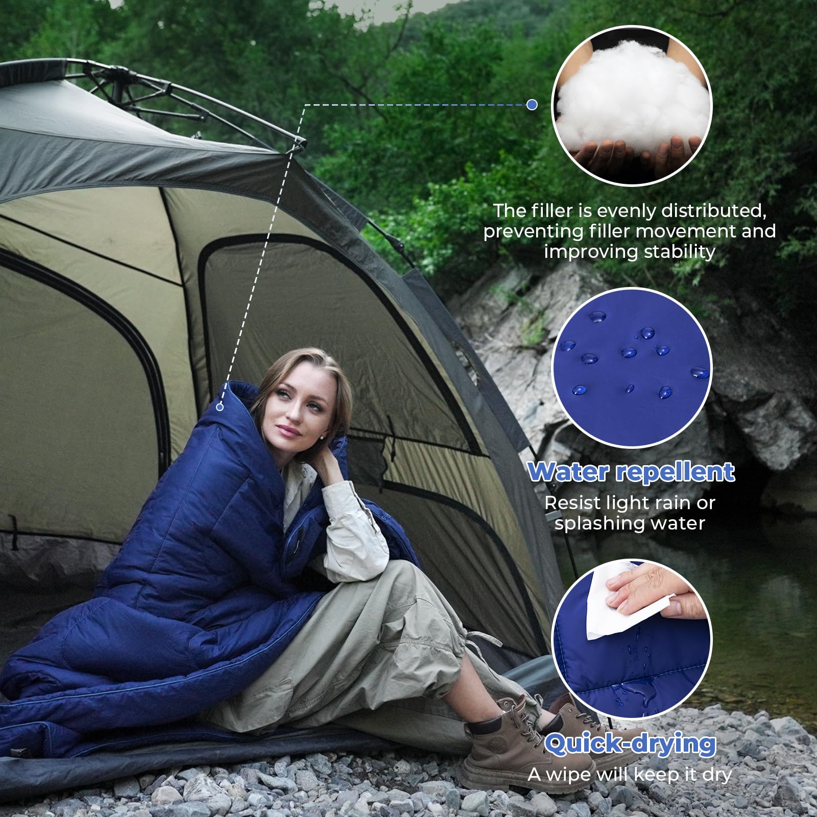 Foto 3 pulgar | Manta De Camping Kingcamp Ligera, Repelente Al Agua, 600 G - Venta Internacional.